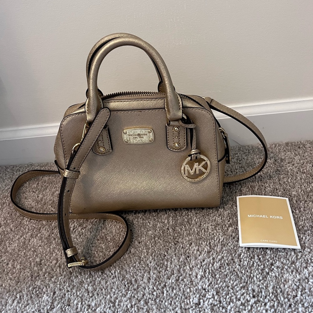 Small Gold Michael Kors Crossbody Purse